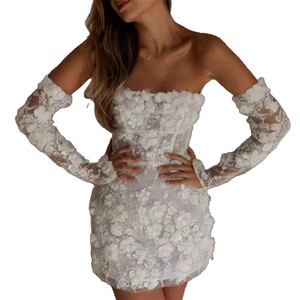 S4620L 2026 Abito da Sposa Corto <span class=keywords><strong>Bianco</strong></span> <span class=keywords><strong>Elegante</strong></span>, Abito da Sposa, Abito da Fidanzamento, Abito da Sera, Abito da Cerimonia - Product Image 5