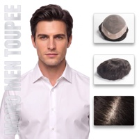 Rambut Palsu Pria Super Tipis 0.02mm, Wig Rambut Asli Manusia 100%, Garis Rambut Tak Terlihat, Sistem Rambut Grosir Siap Pakai Sehari-hari
