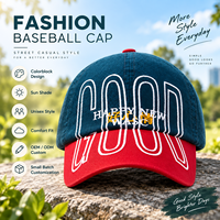 Casquette de baseball unisexe en coton 100% avec motif léopard et pois, design color block personnalisé, logo brodé, streetwear, faible MOQ, vente en gros