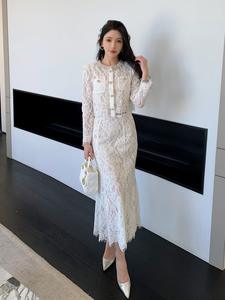 <span class=keywords><strong>กระโปรง</strong></span><span class=keywords><strong>ยาว</strong></span>ทรง<span class=keywords><strong>หางปลา</strong></span>สีขาวหรูหรา AELESEEN 2025 แต่งลูกไม้ลายเสือดาวปักลายดอกไม้ ดีไซน์เข้ารูปสวยสง่าสำหรับงานปาร์ตี้ - Product Image 2