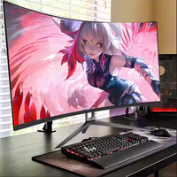 Monitor Gaming Lengkung Ultra Wide HD 1080P 23.8'' IPS 165Hz DP 99% SRGB Desktop Baru