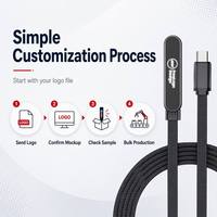 Câble de charge avec logo LED personnalisé pour cadeaux d'entreprise, produits promotionnels, marque OEM, câble USB C
