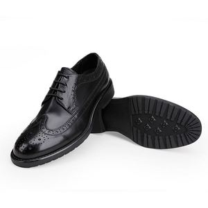 Handmade Genuine Leather Lace-up Men's Formal <b>Shoes</b> Casual Derby Style Breathable Anti-Slip Waterproof <b>Height</b> <b>Increasing</b> Autumn - Product Image 4