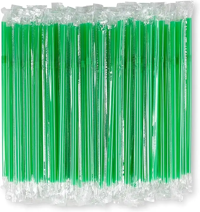 Canudo para bebidas PLA biodegradável Canudo descartável natural PLA com papel de embrulho