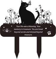 Silhouette de chat gravée de motifs floraux, ornement de pelouse imperméable et antirouille, décoration de jardin extérieur, plaque commémorative en métal