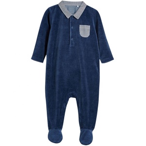 Clothes winter infant best, Velour Sleepsuit with foot <strong>pegs</strong> - Product Image 1