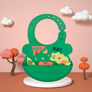 Bavaglini in Silicone Pieghevoli Impermeabili Senza BPA, Accessori per Neonati Lavabili con Stampe di Sicurezza - Product Image 5
