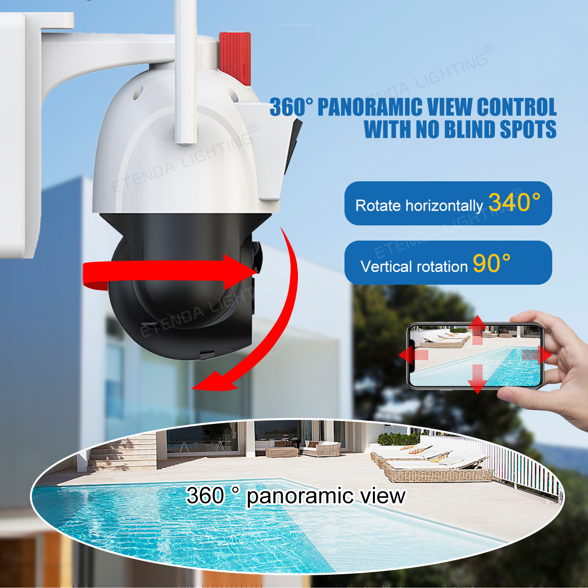 Solar Camera 360 Degree Rotate Outdoor Solar 4G CCTV Wifi Surveillance Camera Sim Card · image 2