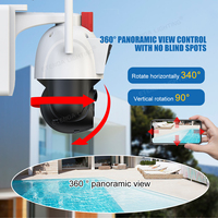 Caméra solaire rotative à 360 degrés, caméra de surveillance extérieure solaire 4G Wifi avec carte SIM