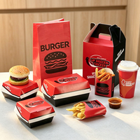 Boîte en papier personnalisée avec logo pour emporter, de qualité alimentaire, pour hot-dogs, poulet frit, hamburgers, pour restaurants