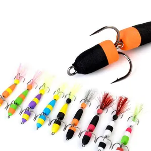 Jetshark 3.4/4.6g New Design Foam Texture Fishing Lure With Strong Treble Hooks Insect Type Bait Foam Bass Lure