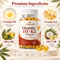 Gélules de Vitamine D3 + K2 MK7 à Marque Blanche 5000 UI 125 µg – Complément pour le Soutien Osseux – Formule Personnalisée OEM