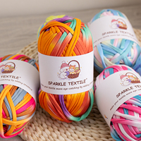 Benang Rajut Tebal Multi-Warna Space Dyed, Benang Elastis untuk Kaos, Benang Rajut Tangan 100% Poliester