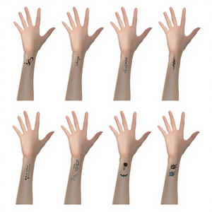 Adesivo per <span class=keywords><strong>Tatuaggio</strong></span> Temporaneo Impermeabile di Piccole Dimensioni con Caratteri Neri Personalizzati in Stile Rose Line per Ragazze, per Braccia e Mani - Product Image 1