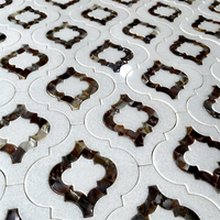 Harga Ubin Mosaik Onyx Lentera Arabesque, Ubin Mosaik Lentera Batu Onyx Putih Transparan Waterjet
