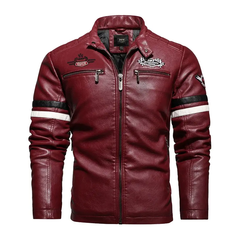 OEM Service Custom manufacture Fashion motorbike PU Men Black Solid Leather cycle Jackets