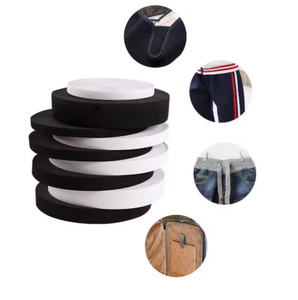 परिधान सिलाई के लिए उच्च लोच स्पैन्डेक्स/पॉलिएस्टर बुनाई बैंड के लिए काले और सफेद फ्लैट लोचदार टेप - Product Image 3