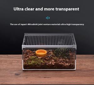 Boîte acrylique transparente pour animaux de compagnie Reptile Boîte d'alimentation pour lézard et tortue, boîte magnétique coulissante pour animaux de compagnie en acrylique - Product Image 3