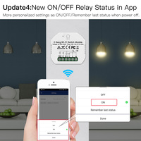Interruptor de luz inteligente con Wifi, módulo de Control remoto con aplicación Smart Life, 2 entradas y 2 vías