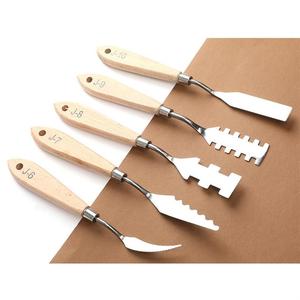 Weizhuang 10 ชิ้น/เซ็ตรูปร่างที่แตกต่างกันไม้สแตนเลสรูปพิเศษมีดโกนศิลปินจานสีมีดชุดสี - Product Image 4