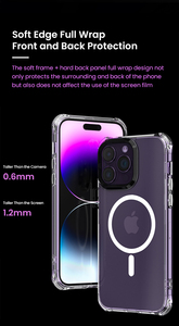 Chargement sans fil transparent antichoc TPU PC couvertures de téléphone magnétiques transparentes pour tous les téléphones <span class=keywords><strong>iPhone</strong></span> 15 pro max étui de téléphone portable - Product Image 5