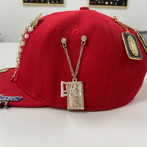 Nouvelles épingles à chapeau mexicaines en gros, San <span class=keywords><strong>Judas</strong></span>, Madonna, Vierge Marie, épingles à chapeau en métal personnalisées, hip-hop, avec chaîne - Product Image 4