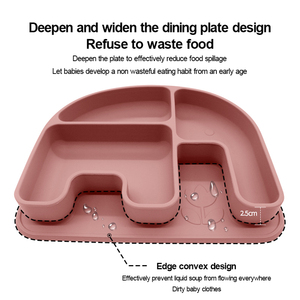 Haute qualité complémentaire enfant en bas âge Silicone aspiration vaisselle sevrage formation bavoir couverts personnalisé bébé alimentation ensemble produits - Product Image 4
