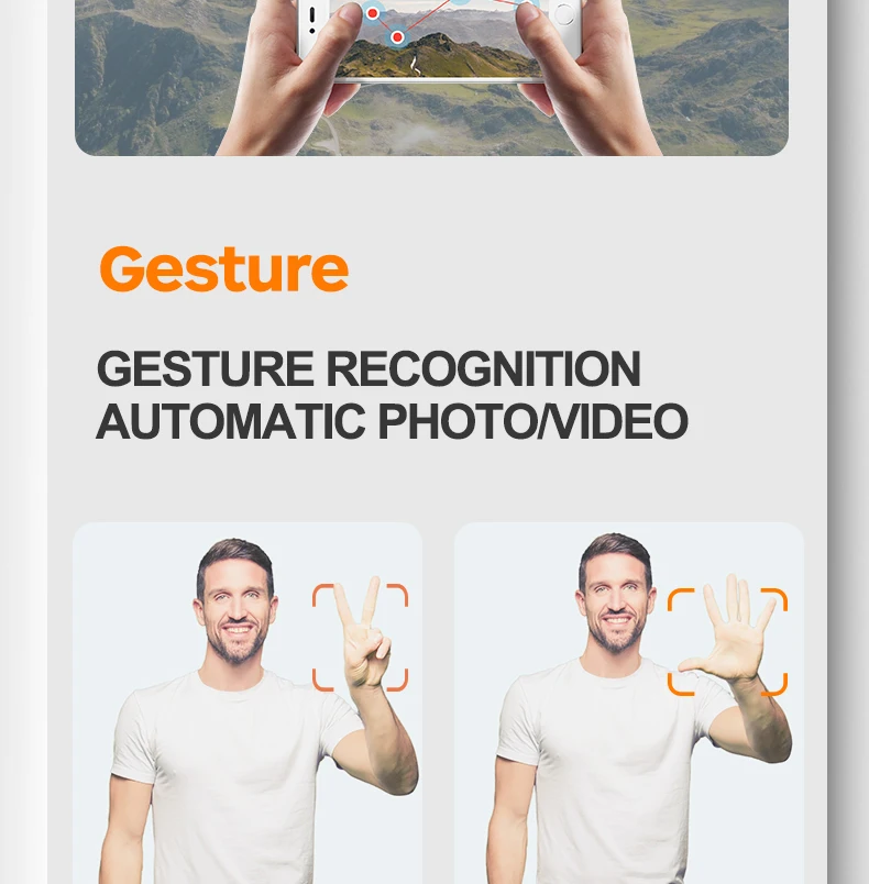 L100 Drone, Gesture GESTURE RECOGNITION AUTOMATIC PHOTONIDE