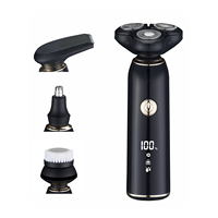 Afeitadora Eléctrica Rotativa de Triple Cuchilla GT-S5, Recargable por USB, Resistente al Agua, para Recortar Barba y Vello Corporal