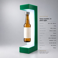 Support d'affichage magnétique pour bouteille, flotteur lumineux LED pour bouteille de bière, rotation à 360°, espace libre de 3 cm pour bar et hôtel