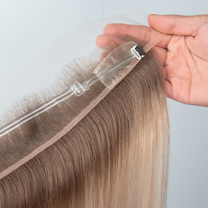 Topper de cabello humano europeo de alta calidad para la línea del cabello frontal, cabello Remy, balayage rubio, para la línea del cabello frontal que se recede. - Product Image 1