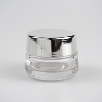Pot de 30g + 4 flacons pompe de 40/100/120ml, 4 pièces, flacons carrés en verre transparent mat de luxe avec bouchon argenté pour soins de la peau