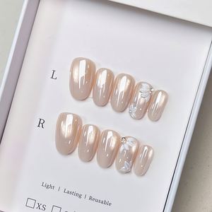 Perlas Haili Degradado Puro Deseo Hielo Transparente Frío Flor Pequeña Simple Hecho a Mano Uso <span class=keywords><strong>Manicura</strong></span> Venta al por Mayor - Product Image 4