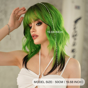 Peluca de Alta Calidad sin Encaje, Moderna y Colorida, para <span class=keywords><strong>Mujer</strong></span>, Ideal para Fiestas, <span class=keywords><strong>Carnaval</strong></span>, Disfraces, Natural y Fácil de Usar - Product Image 3