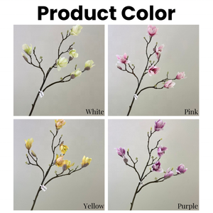 ดอกแมกโนเลียสีขาวชมพู ก้านเดี่ยว ทำจากผ้าไหมเทียม ดีไซน์ใหม่ สำหรับงานแต่งงาน วันวาเลนไทน์ งานรับปริญญา และตกแต่งบ้าน - Product Image 3
