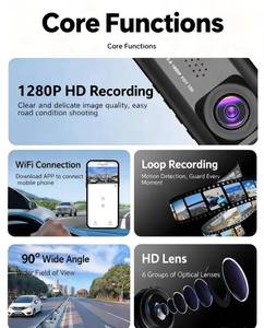 กล้องติดรถยนต์ 3 ตัว ความละเอียด 1080p HD บันทึกภาพหน้า/หลัง/ภายใน พร้อมหน้าจอ IPS รับประกัน 1 ปี - Product Image 2