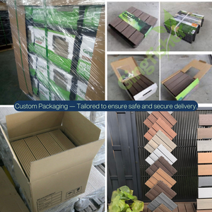 Carreaux de terrasse rainurés traditionnels en WPC 300x300mm Conception à emboîtement facile à enclencher Surface sablée lisse pour sous-sol de jardin extérieur - Product Image 6