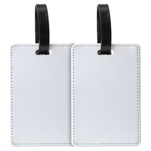 Étiquette de bagage personnalisée en cuir PU, accessoire de sac cadeau pour <span class=keywords><strong>valise</strong></span> de voyage, étiquette personnalisée avec logo et boucle - Product Image 2