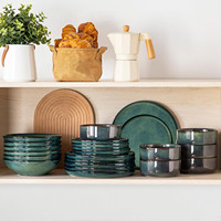 Vaisselle moderne européenne, ensembles d'assiettes et de bols, assiettes pour table à manger, vaisselle et assiettes, ensemble de vaisselle en céramique rustique