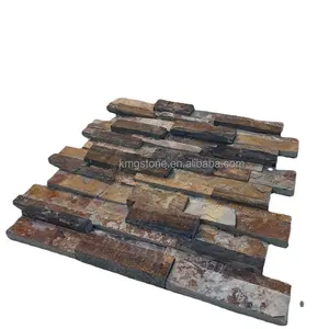 Factory price stone veneer exterior wall shower panels cladding fire slate stacked cultured suppliers