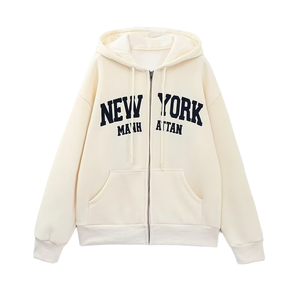 Women 2026 New Fashion Breathable <b>Velour</b> Autumn Casual Text Embroidery Front Decorated Hooded <b>Sweatshirts</b> Vintage Long Sleeve - Product Image 1