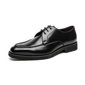 Clearance Men's Leather Shoes Wholesale EVA Thick Sole Men's Shoes Genuine Leather Business Formal Derby Shoes - Product Image 3