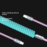 Kabel Pengisian Cepat 240W Kompatibel Mobil, Tipe-C, Tembaga Murni, Nilon, Warna-warni, Kepang, untuk iPhone 16 dan Perangkat Android