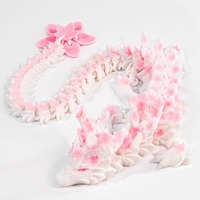 Outgoto Dragón de Flor de Cerezo Impreso en 3D de 11.8 pulgadas, Juguete Articulado Realista, Decoración de Escritorio y Coleccionable