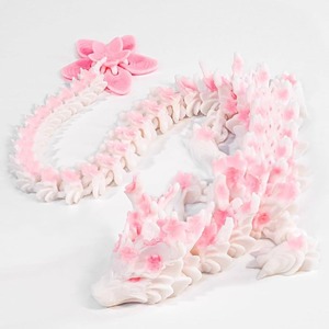 <span class=keywords><strong>Dragon</strong></span> articulé réaliste en forme de fleur de cerisier imprimé en 3D, 11,8 pouces, jouet anti-stress, décoration de bureau et objet de collection - Product Image 1