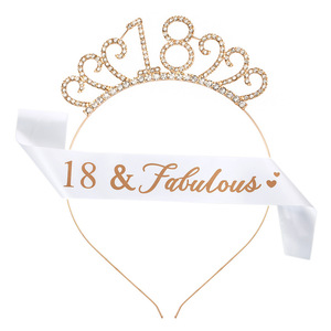 Corona e Fascia di Compleanno in Oro Rosa per 18, 21, <span class=keywords><strong>30</strong></span>, 40, 50, 70 <span class=keywords><strong>Anni</strong></span>, Regali per Feste e Accessori - Product Image 6