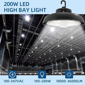 Hight độ sáng 3 CCT và 3 điện có thể điều chỉnh LED UFO bay cao Vòng ánh sáng với 360 ° làm mát cho nhà để xe & kho OEM ODM - Product Image 5