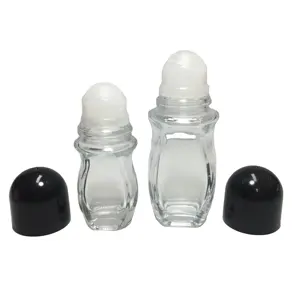 Rolo de garrafas vazio de 50ml, rolo de vidro desodorizante na garrafa para óleos essenciais 30ml