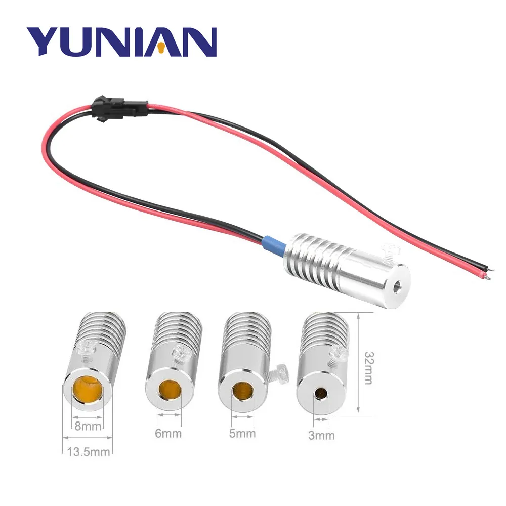 Evrensel DC 12V 2W Led ışık kaynağı 7 renk Mini aydınlatıcı LED verici yan kızdırma Fiber optik lamba araba ev kullanımı