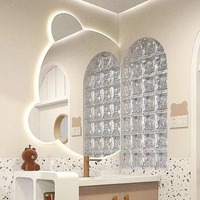 Miroir mural décoratif LED intelligent en verre trempé pour salle de bain, forme irrégulière ours en peluche, avec capteur tactile, intensité réglable, anti-buée, certifié CE, vente en gros